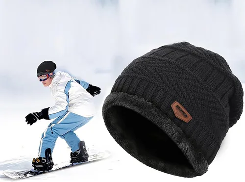 Vista 104 de Loritta Gorro de invierno cálido de punto grueso y holgado para hombre