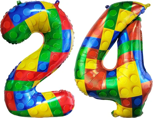 Vista 8 de Globo grande de 32 pulgadas de bloque de construcción número 0 globo grande