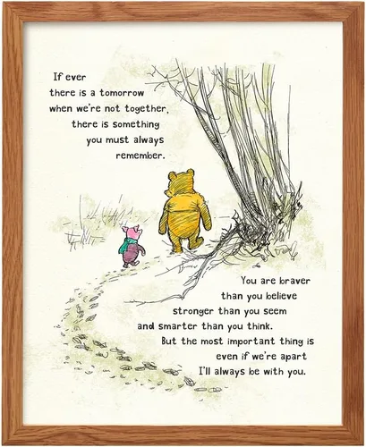 Vista 11 de Arte de pared de Winnie - Decoración para habitación de niños de Pooh - Niños - Dormitorio para niñas pequeñas - Arte para guardería de bebés
