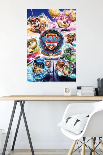 Vista 5 de Trends International Nickelodeon Paw Patrol: The Mighty Movie - Póster de pared de una hoja, 22.37 x 34.00 pulgadas, paquete de póster y montaje