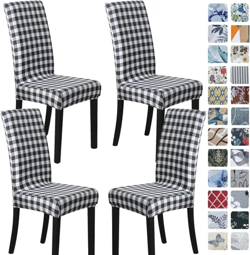 Vista 41 de SPRINGRICO Juego de 4 fundas para sillas de comedor, fundas elásticas para sillas de comedor, de elastano lavables, fundas para sillas Parsons