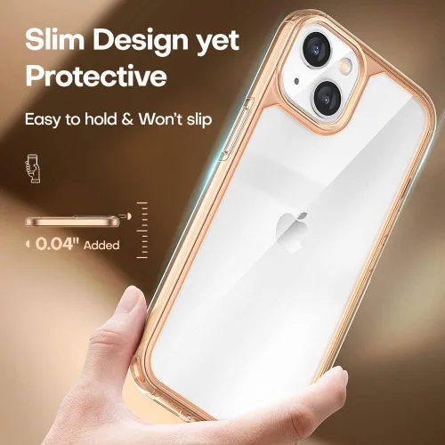 Vista 5 de TAURI Defender 3 en 1 funda de 6.1 pulgadas diseñada para iPhone 13, con 2 protectores de pantalla de vidrio templado y 2 protectores