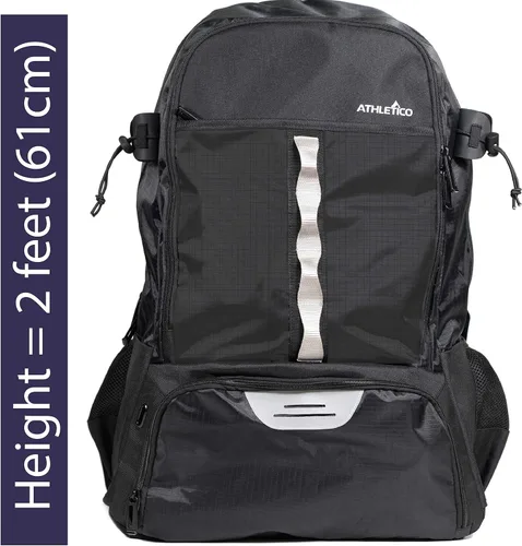 Vista 8 de Athletico Lacrosse Bag - Mochila extra grande para equipo de hockey sobre césped - Dos soportes para palos y compartimento separado para tacos