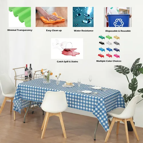 Vista 182 de Evershine - Mantel de plástico resistente (reutilizable, 12 unidades)