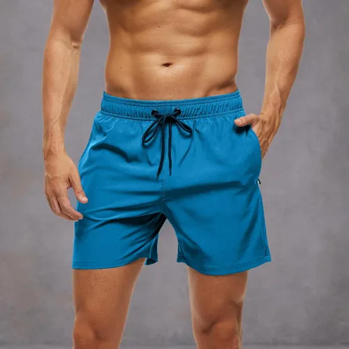 Vista 6 de Traje de baño para hombre, para gimnasio, atletismo, entrenamiento, correr, deportes, golf, descanso, ropa casual de verano y playa