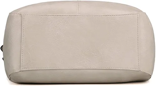 Vista 5 de Bolso para hombro Dourr para mujer, con múltiples bolsillos, bolso de mano moderno de cuero vegano