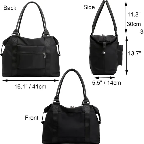 Vista 3 de JSAHAH Bolsa de viaje para mujer bolsa de transporte para equipaje bolsa de deporte para gimnasio