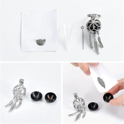 Vista 5 de shajwo Joyería de cremación atrapasueños urna llavero para cenizas para mujeres y hombres Memorial Angel Wing Human Pet Ashes Pendant