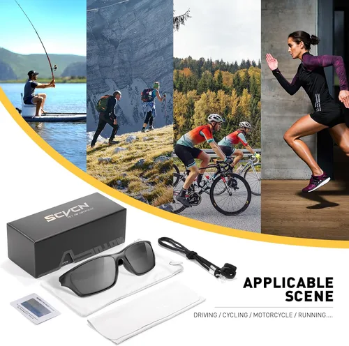 Vista 5 de SCVCN Polarized Sunglasses Sports Glasses UV400 Protection for Men Women Cycling MTB Fishing Running Driving Baseball S33