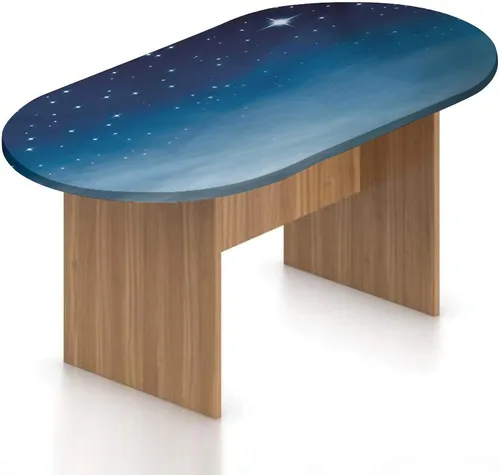 Vista 16 de XISUNYA Mantel ajustable ovalado de poliéster con bordes elásticos nocturnos, estampado de galaxia y nebulosa de la Vía Láctea, se adapta a mesas