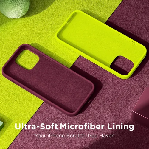 Vista 5 de Cordking Funda diseñada para iPhone 15 Pro Max, funda de silicona ultradelgada, a prueba de golpes con [forro de microfibra suave antiarañazos], 6.7