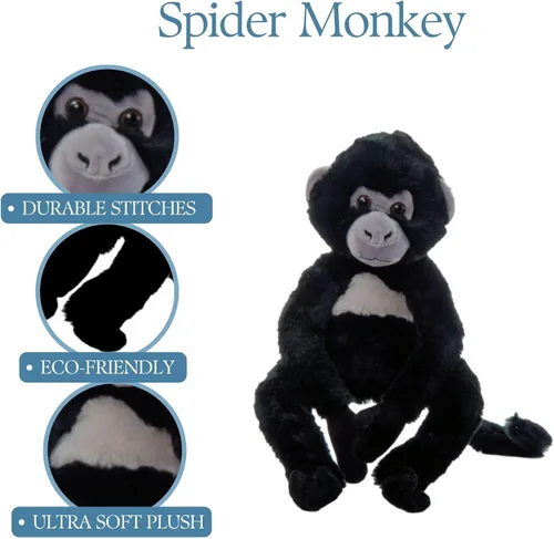Vista 9 de The Petting Zoo Peluche de mono araña, regalos para niños, animales del zoológico Wild Onez, juguete de peluche de mono, 12 pulgadas