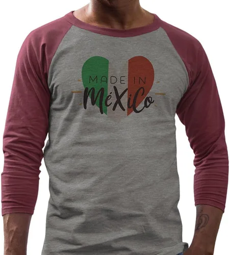 Vista 2 de Heart Made in Mexico Three-Quarter Raglan Sleeve Baseball Shirt Unisex
