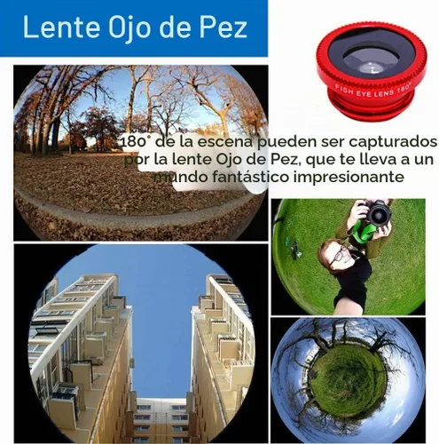 Vista 4 de KINGMAS Lente universal 3 en 1 de ojo de pez, lente de clip macro gran angular Kit de lente de cámara para iPad, iPhone, Samsung, Android