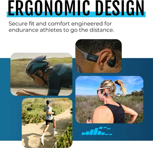 Vista 2 de H2O Audio TRI Run Auriculares de conducción ósea abierta. Auriculares multideportivos a prueba de sudor para correr, ciclismo y remo. Auriculares