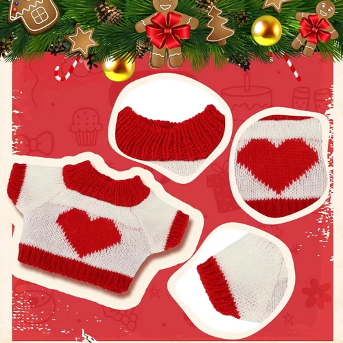 Vista 5 de Bencailor 10 piezas de ropa de muñeca de oso suéter de Navidad, accesorios de ropa para traje de oso de invierno, Navidad, fiesta de cumpleaños