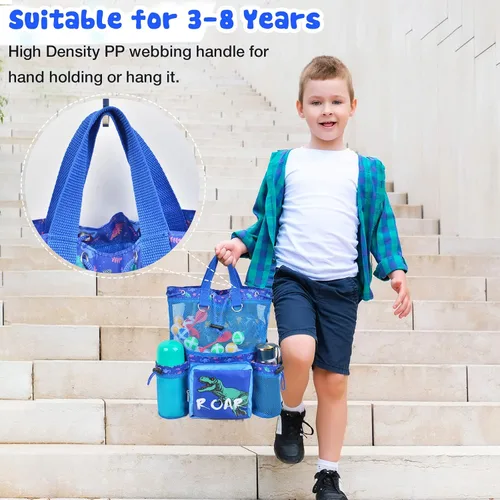 Vista 3 de Mochila con cordón para niños mochila de playa bolsa de natación bolsa de gimnasio con dos soportes para botellas de agua bolsa de fútbol mochila