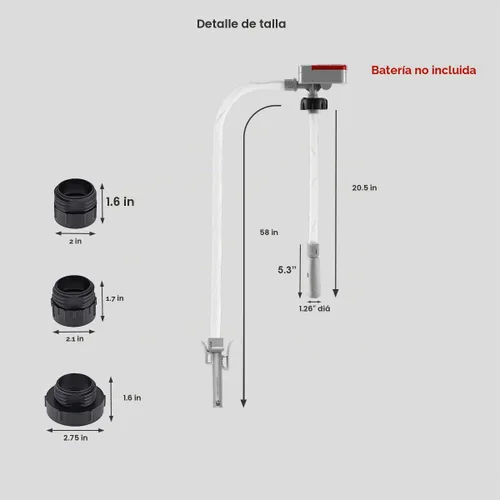Vista 6 de Bomba de transferencia de combustible UPTIVAR alimentada por batería con sensor de parada automática, protección contra fugas (3.2 GPM), manguera