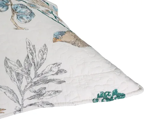 Vista 8 de Brandream Fundas de almohada acolchadas 100% algodón, 2 piezas, tamaño estándar, diseño de pájaros de campo americano, decoración de dormitorio