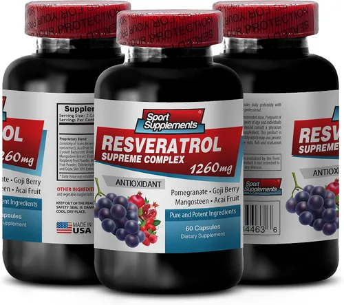 Vista 2 de Resveratrol Supreme 1200mg Máxima Fuerza Más 1200 Suplementos de Vino Tinto 1200, Suplemento de resveratrol Vino Tinto, Resveratrol antioxidante