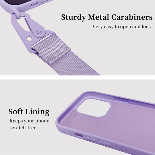 Vista 73 de Funda compatible con iPhone 8 Plus, iPhone 7 Plus/6 Plus/6S Plus con cordón, funda cruzada para iPhone con correa ajustable de silicona para iPhone