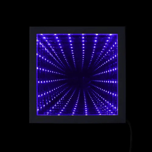 Vista 3 de The Geeky Days Espejo de Pared LED Infinity con Marco y Luz LED de Cambio de Color Múltiple (38x38cm)