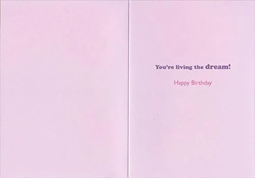 Vista 2 de Designer Greetings Minivan con Spot UV Swirls on Pink: Tarjeta de cumpleaños divertida para mamá