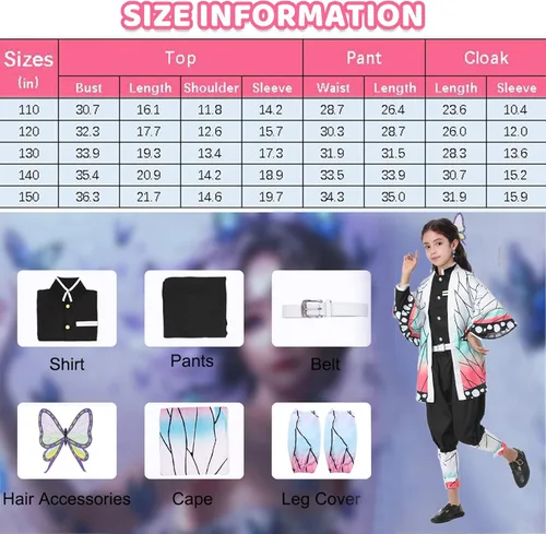 Vista 2 de Oturgor Disfraz de cosplay de anime, kimono para niños y adultos, conjunto completo unisex, decoración de fiesta de Halloween y Navidad