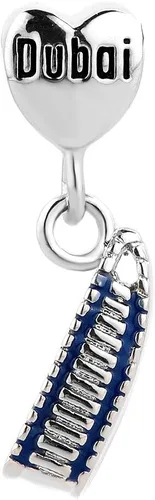 Vista 2 de Encanto de ubicación de viaje competible con pulseras pandora mujeres niñas viaje mundo mirador punto turístico plata colgante