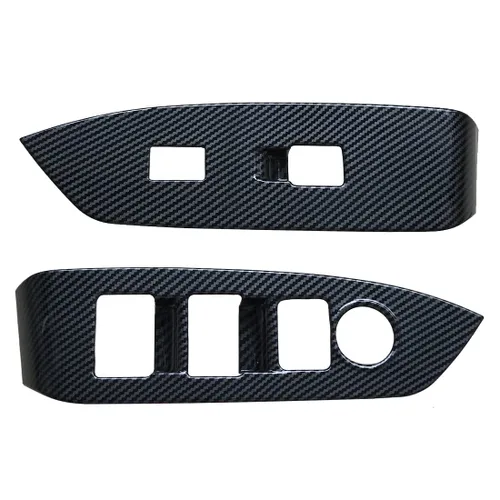 Vista 4 de ruihe 4 piezas de fibra de carbono de color de ventana de puerta de automóvil panel de control ajuste para Mazda CX-5 CX5 2017 2018 2019 2020 2021