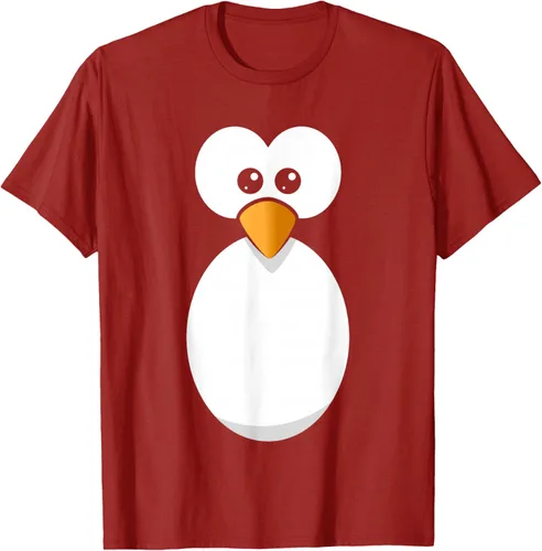 Vista 42 de Camiseta divertida con diseño de cara de pingüino o disfraz fácil, color negro, talla S