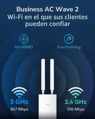 Vista 3 de Cudy AC1200 Extensor de alcance de repetidor Wi-Fi, IP65, 3 modos, RE1200