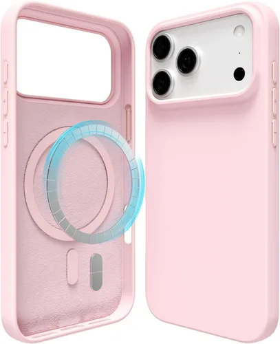 Vista 107 de oakxco Funda de silicona para iPhone 13 Mini/ 12 Mini magnética, compatible con carga inalámbrica Magsafe, goma delgada y suave, cubierta protectora