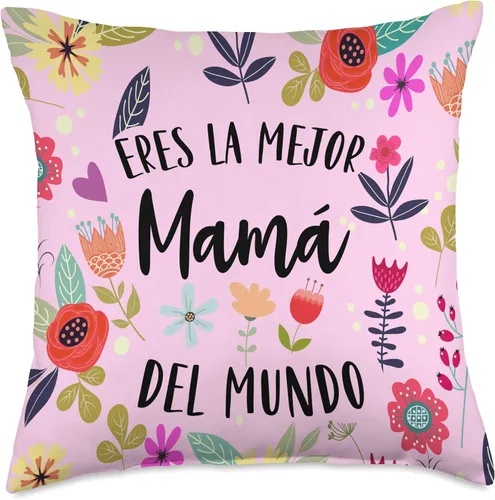 Vista 5 de La Mejor Mama del Mundo in English Regalos Mejor Mama del Mundo in English Almohada Dia de la Madre, 16x16, Multicolor