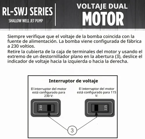 Vista 6 de Red Lion RL-SWJ50 1/2 HP, 12.6 GPM Bomba de chorro de pozo poco profundo de hierro fundido de doble voltaje (115/230 voltios), roja, 97080502