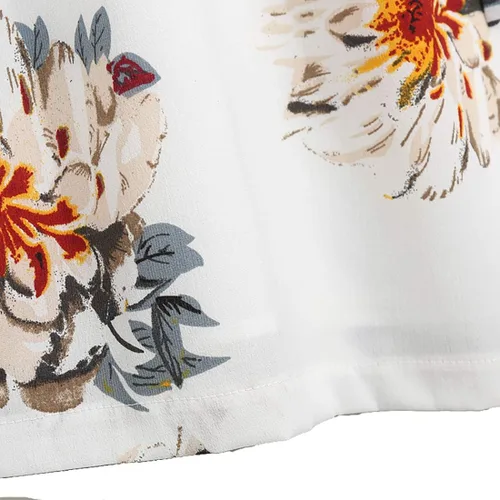 Vista 6 de PopReal - Vestidos con estampado floral a juego para madre e hija, de gasa, con volantes, manga corta, para la playa, con diadema, con tira de tela