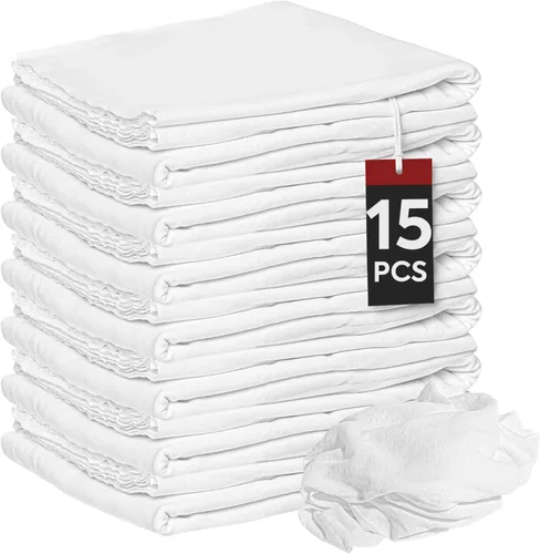 Vista 9 de Nabob Wipers Trapos Nuevos Sin Pelusa 100% Algodón Trapos de Limpieza, Material de Tela Suave de Camiseta para Hierro Fundido, Teñido de Madera