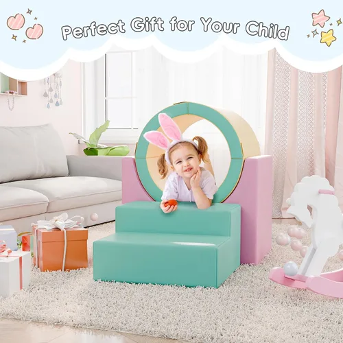 Vista 2 de TOLEAD Túnel/Escaleras de Espuma para Trepar, Juego de Actividad de Espuma para Trepar y Arrastrarse para Niños Pequeños y Niños, Equipo de Gimnasio