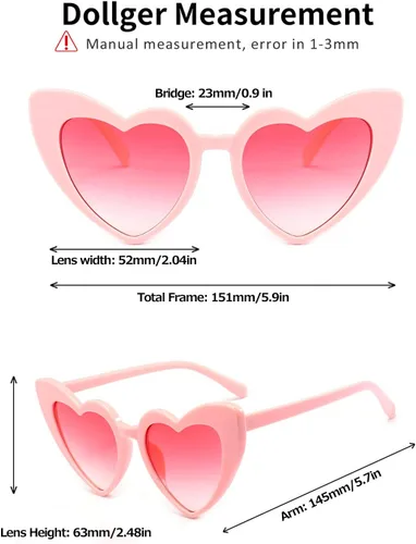 Vista 6 de Dollger Lentes de sol con forma de corazón para mujer, estilo retro, diseño de ojo de gato, UV400