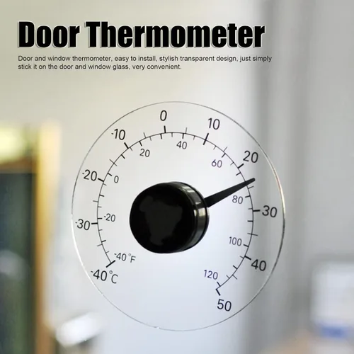 Vista 3 de Termómetro de ventana para exteriores, termómetro para ventana adhesiva, temperatura para interiores y exteriores, impermeable, esfera transparente