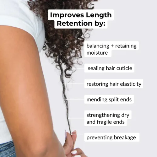 Vista 5 de Love Ur Curls - Tratamiento restaurador sin enjuague reparador de puntas abiertas, para cabello seco y dañado, hidratación, evita roturas y sella