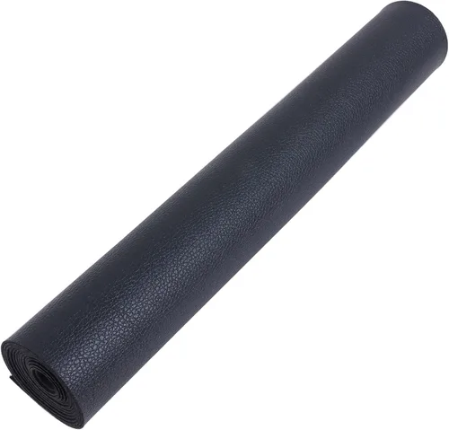 Vista 3 de HGUAN Rollo de hojas de piel sintética de color liso de 12 x 53 pulgadas, muy adecuado para hacer manualidades, aretes de cuero, lazos, costura Negro