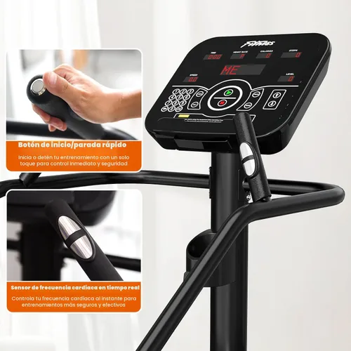 Vista 3 de EFFICRAFT Maestro de escalera comercial 90% premontado, máquina de ejercicios de escalada continua para cardio, maestro de escalera de 15 niveles