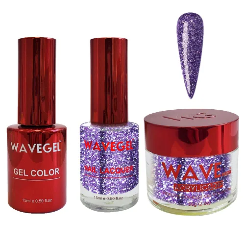 Vista 29 de WAVEGEL - Juego de gel de remojo, laca de uñas y polvo acrílico y polvo de inmersión a juego - Colección Queen - #001 Negro sedoso