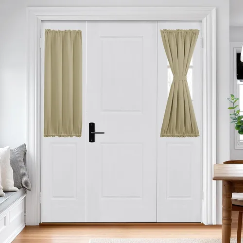 Vista 49 de Deconovo Cortinas opacas para puerta, bolsillo para cortinero y cortinas de bloqueo con aislamiento térmico para dormitorio, 137.16 x 189.2 cm, azul