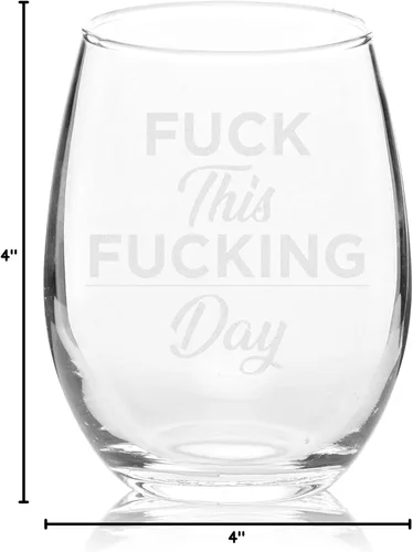 Vista 5 de Veracco Divertida copa de vino sin tallo para regalo de cumpleaños para el día de la madre (cristal, transparente)