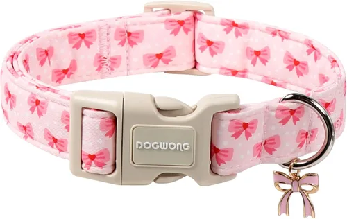 Vista 167 de DOGWONG Collar para perro de San Valentín, collar ajustable de algodón con corazón de caramelo azul, perfecto para perros pequeños a medianos