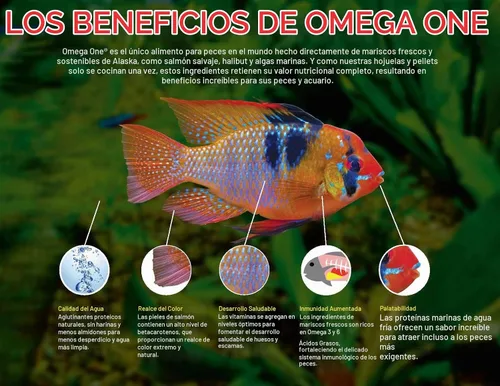 Vista 4 de Omega One Garlic Marine - Gránulos de hundimiento grandes, 9 oz.