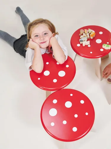 Vista 7 de Tender Leaf Toys - Toadstool - Adorable taburete colorido de madera maciza para niños a partir de 3 años