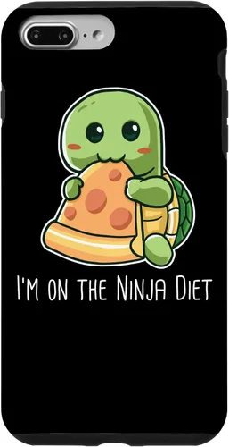 Vista 12 de Funda para iPhone 11 Pro Max I'm On The Ninja Diet Divertida Tortuga Comiendo Pizza Nerd Geek
